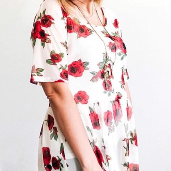 Rose Sheer peplum top - Picture 2 of 2